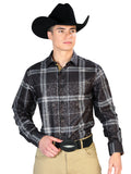 Camisa Casual Manga L El Señor De Los Cielos Wh7-179 100% Poliéster Negro 43782