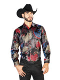 Negro Casual Manga Larga Camisa 43836