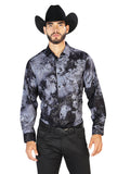 Negro Casual Manga Larga Camisa 43849