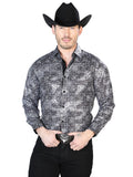 Camisa Casual Manga L El Señor De Los Cielos Wh7-136 97% Poliester 3% Elastano Negro 43855