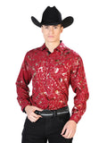 Camisa Casual Manga L El Señor De Los Cielos Wh7-208 97% Poliester 3% Elastano Vino Oscuro 43861