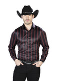 Negro y Rojo Casual Manga Larga Camisa 43922