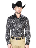 Negro y Beige Casual Manga Larga Camisa 43946
