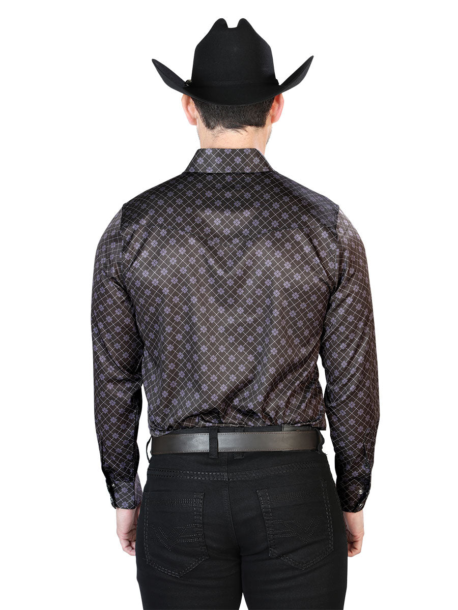 Camisa Casual Manga Larga El Señor De Los Cielos 35 97%Poliéster 3%Lycra Marrón 43950