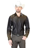 Camisa Casual L/ Manga El Señor De Los Cielos 1 97%Poliéster 3%Lycra Negro/Oro 43986