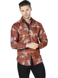 Casual Camisa L/ Manga El Señor De Los Cielos Wh10-023 100% Poliéster Brick 44025