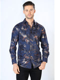 Camisa Casual Manga L El Señor De Los Cielos Wh10-034 97% Poliéster 3% Elastano Negro/Oro 44036