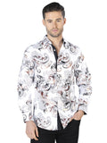 Camisa Casual Manga L El Señor De Los Cielos Wh10-035 97% Poliéster 3% Elastano Blanco Roto/Dorado 44037