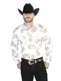 Off Blanco Dorado Casual Manga Larga Camisa 44064