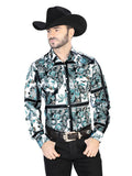 Camisa Casual L/ Manga El Señor De Los Cielos 17 97%Poliéster 3%Lycra Blanco/Negro 44082