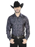 Oscuro Gris Casual Manga Larga Camisa 44100