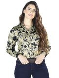 Camisa Casual Manga Larga El Señor De Los Cielos 33 97%Poliéster 3%Lycra Oro/Negro 44107