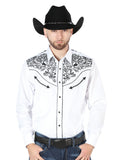 el Señor de los Cielos Bordado Camisa Blanco/negro 44188