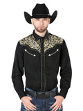 el General Emdroidery Vaquero Camisa Negro/dorado 44192