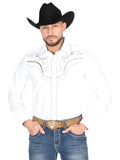 el General Bordado Vaquero Camisa Blanco/negro 44298