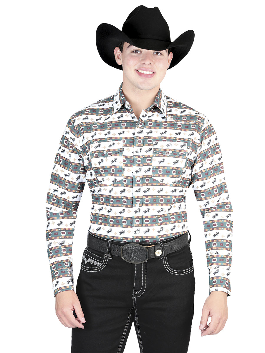 el General Blanco/verde Camisa 44322