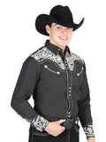 el Señor de los Cielos Bordado Camisa Negro/plateado 44333
