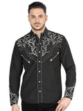 el Señor de los Cielos Bordado Camisa Negro/blanco 44340