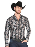 Casual Long - Sleeve Camisa del General Negro 44402
