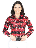 Casual Long - Sleeve Camisa del General Rojo 44408