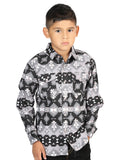 Casual Long - Sleeve Camisa del General Negro 44415