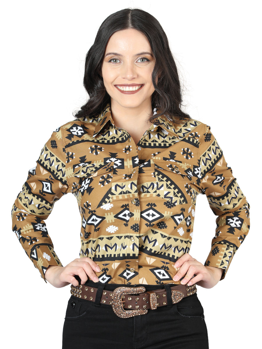 Casual Long - Sleeve Camisa del General Mustard 44421