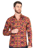 Camisa Vaquera M/ Larga El Senor De Los Cielos 23-18 97% Algodón 3% Lycra Burdeos 44426