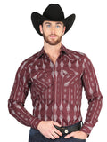 Casual Long - Sleeve Camisa el General Borgoña 44435