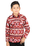 Casual Long - Sleeve Camisa del General Rojo 44443