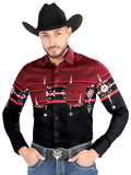 el General - Casual Manga Larga Camisa - Negro/borgoña 44454