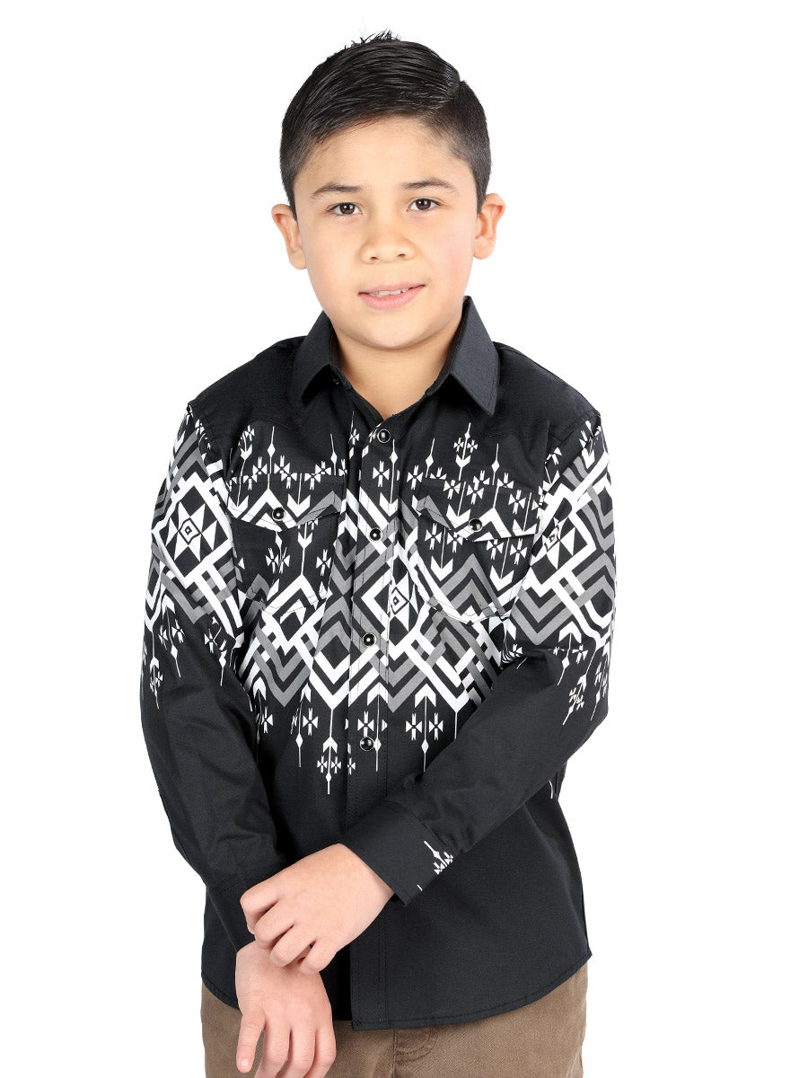Casual Long - Sleeve Camisa del General Negro 44466