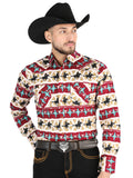 el General Negro/dorado Casual Long - Sleeve Camisa - Burgandy 44476