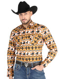 el General - Casual Long - Sleeve Camisa - Taupe 44477