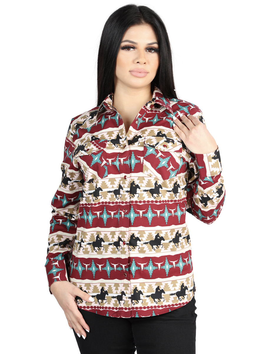 el General Negro/dorado Casual Long - Sleeve Camisa - Burgandy 44480