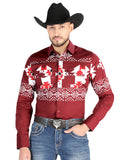 el General - Casual Manga Larga Camisa - Borgoña 44484