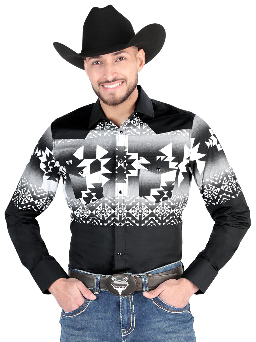 el General - Casual Manga Larga Camisa - Negro 44485