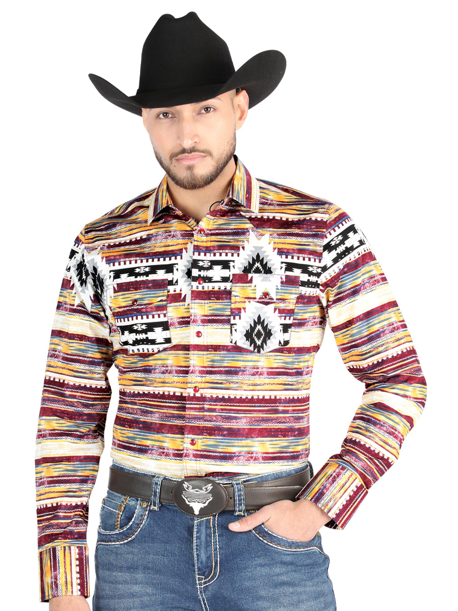 el General - Casual Manga Larga Camisa - Café 44487
