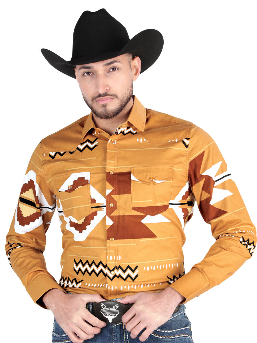 el General - Casual Manga Larga Camisa - Taupe 44499