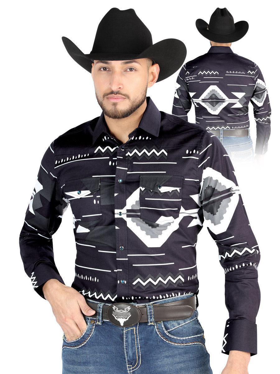 el General - Casual Manga Larga Camisa - Negro 44500