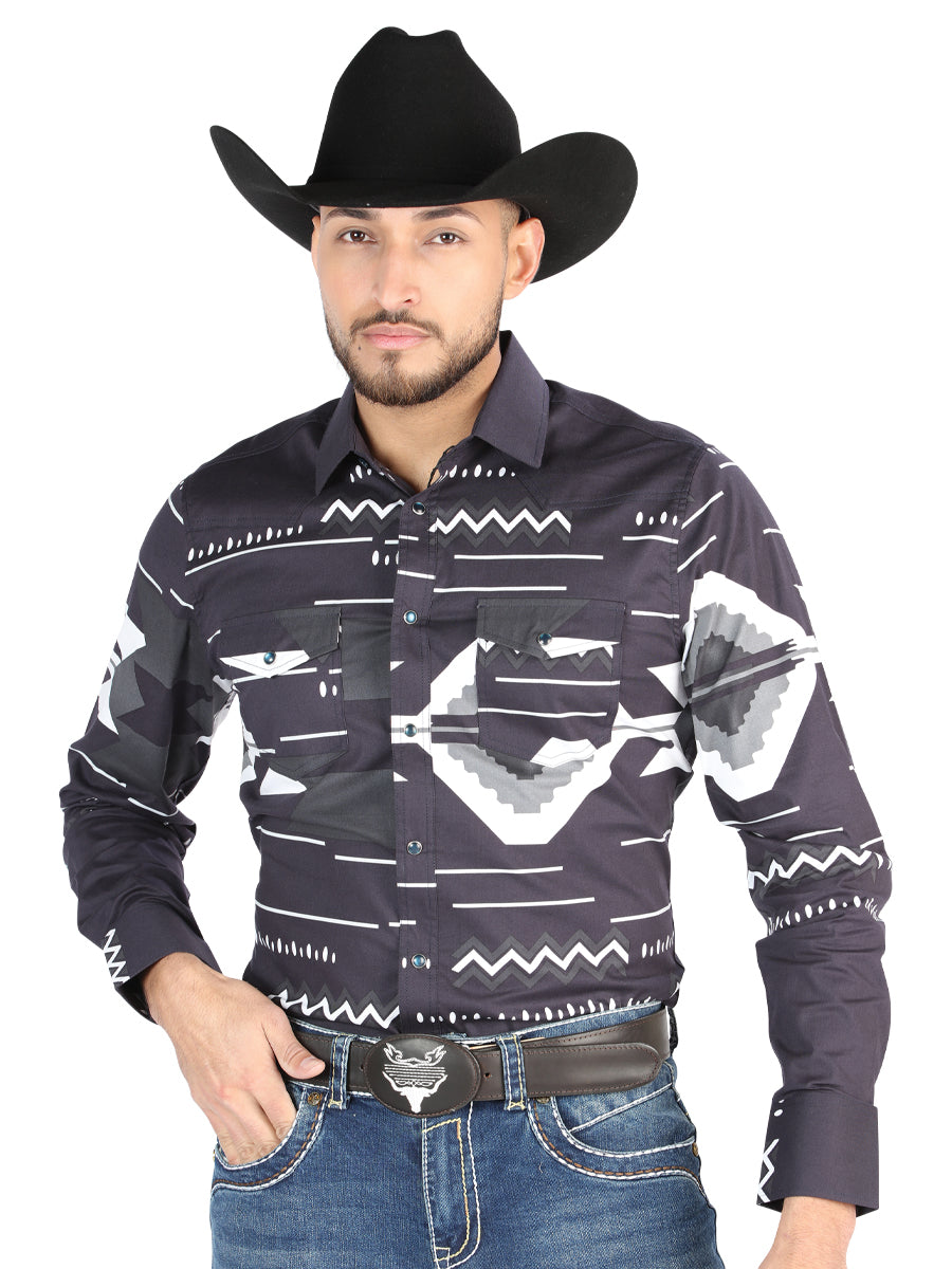 el General - Casual Manga Larga Camisa - Negro 44500