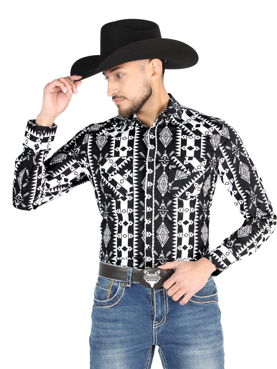 el General - Casual Manga Larga Camisa - Negro 44501