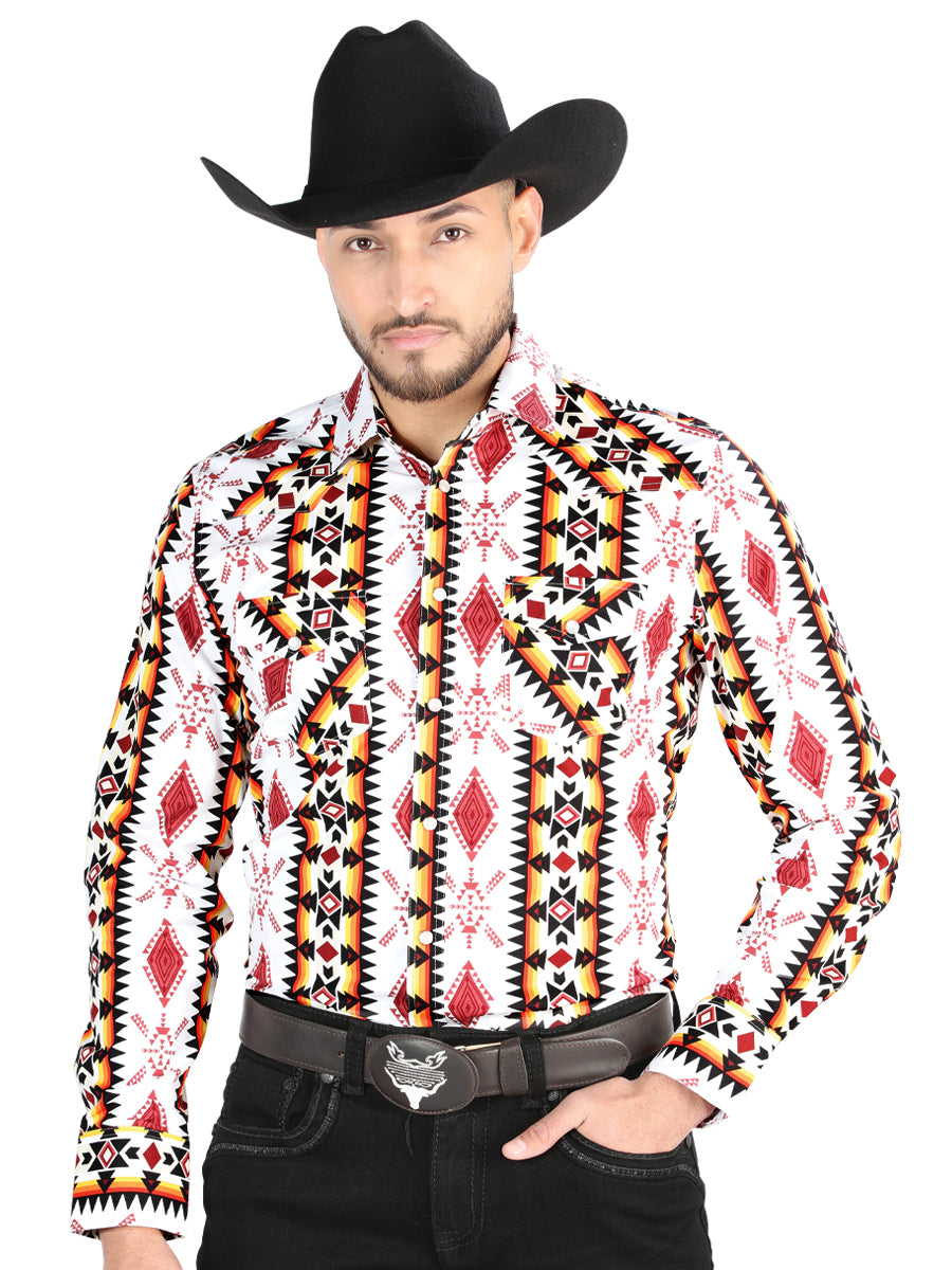 el General - Casual Manga Larga Camisa - Blanco 44502