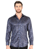 el General Azul Marino/dorado Casual Long - Sleeve Camisa 44548