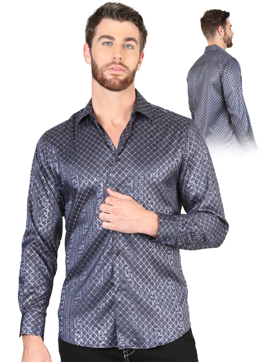 el General Azul Marino Azul Casual Long - Sleeve Camisa 44551