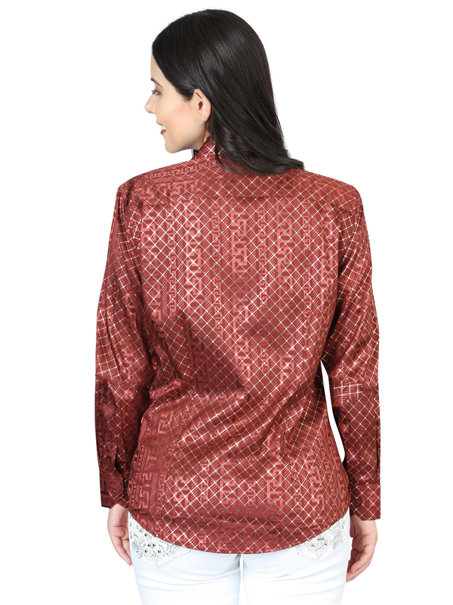 el General Borgoña Casual Long - Sleeve Camisa - 44561