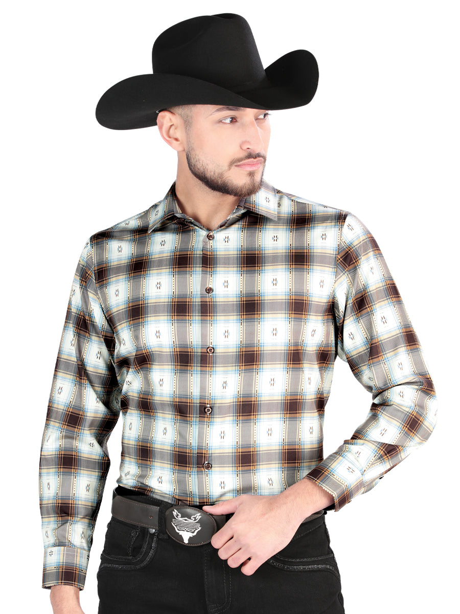 el General - Casual Manga Larga Camisa - Café/sand 44700