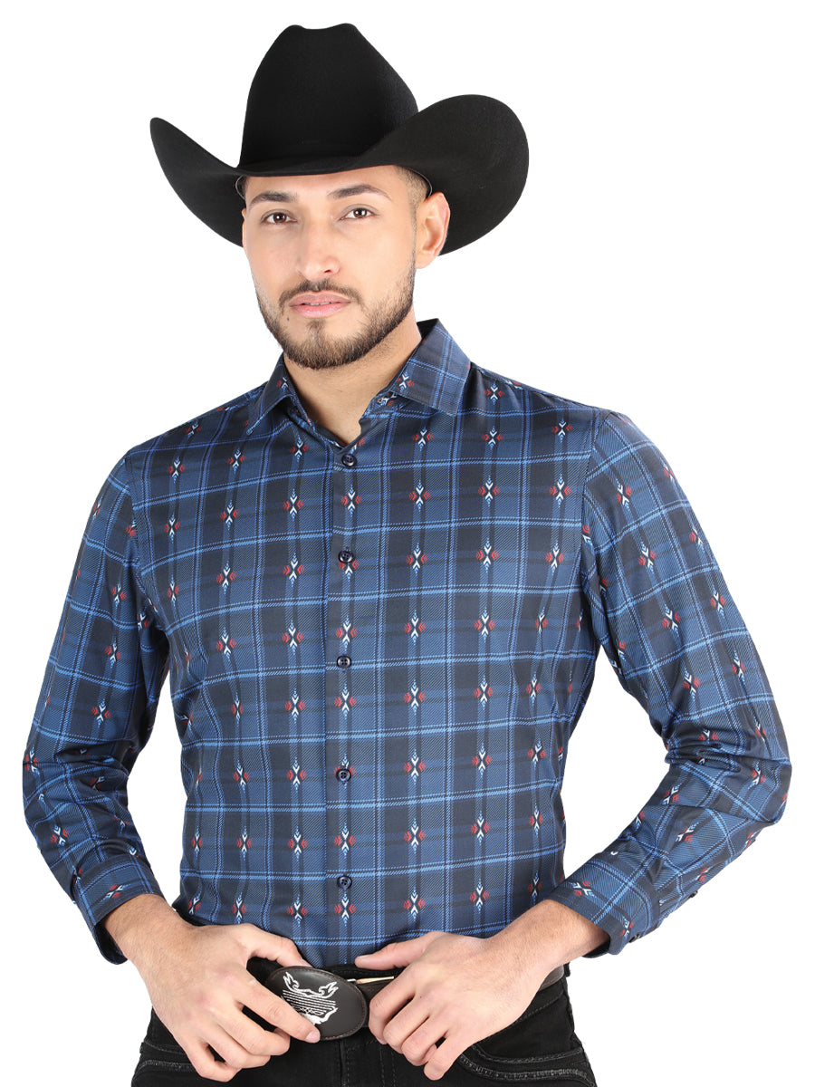 el General - Casual Manga Larga Camisa - Negro/café 44704