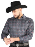 el General - Casual Manga Larga Camisa - Gris/café 44708