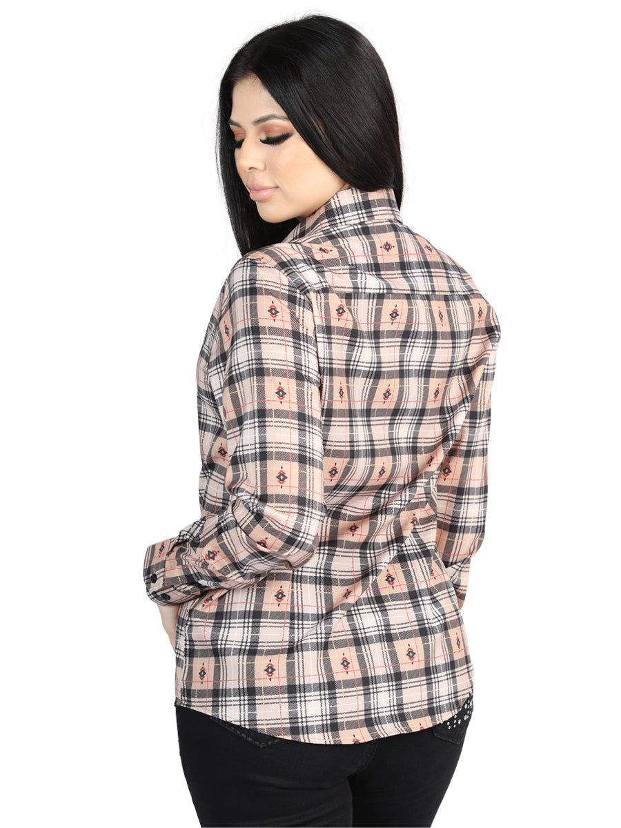el General - Casual Long - Sleeve Camisa - Beige/negro 44715