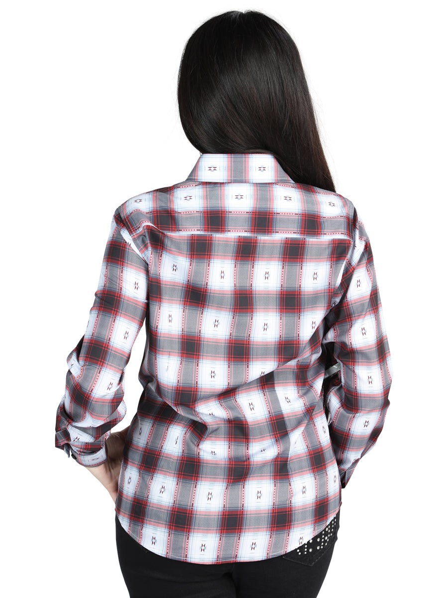 el General - Casual Long - Sleeve Camisa - Rojo/negro 44718